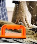 Heavy Duty Woodworking Safety Push Block For Table Saw And Router Tables Badass Shop Gear bright orange with non-slip grip during use.