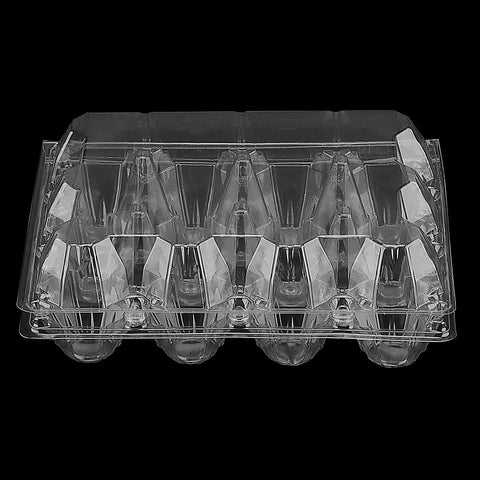 Clear 12 Grid Egg Cartons 50 Pack Bulk For Family Farm Or Market Use Each Holds One Dozen Eggs Sturdy Plastic Egg Tray