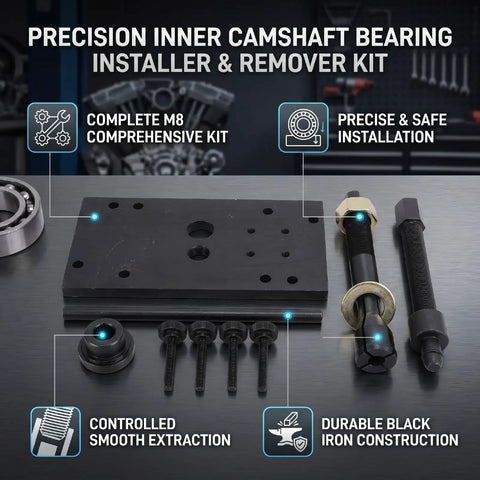 The Real Deal Engine Inner Camshaft Bearing Tool Kit That Lets You Bang It Out With Style Includes Support Plate Puller Round Rod Pin Installation Screw And Full Hardware Set For Sure Thing Repair Jobs Guaranteed black iron M8 kit