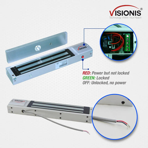 Indoor 600 Pound Holding Force Outswinging Electromagnetic Door Lock With LED Sensor For Door Access Control System
