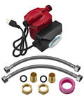 Heavy Duty 1 6 Horsepower Hot Water Circulation Pump 3 4 Inch Cast Iron Body 115 Volt Grundfos Replacement Up15 10Su7p Tlc assembled with hoses and connectors.
