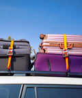 Heavy Duty Ratchet Tie Down Straps With Hooks 1 Inch Wide 10 Feet Long Pack Of 6 securing luggage on car roof rack