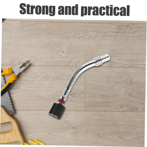 Pro Grade Curved Tube Welding Torch Replacement Neck Assembly With Optimized Gas Flow And High Temperature Resistance Alloy Material For Easy Tool Swaps And Durable Performance, curved metal neck on wood