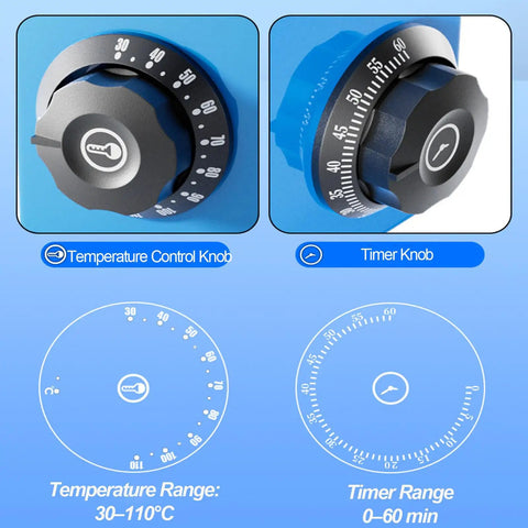 Watch Dryer For Jewelry Repair And Parts, Electric Drying Machine showing dual knobs for temperature and timer control.