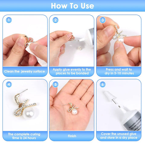 Steps to use Rhinestones Glue For Crafts 110Ml Clear Adhesive For Diamond Jewelry And Crystal Gems Waterproof Transparent Jewelry Glue.