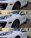 Smoked Lens Full LED Front Side Marker Kit For Porsche Macan 2014-2024 1st Gen Amber Sidemarker Lights installed on white Macan