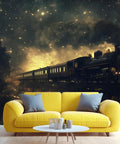Steam Train Mural Wall Wallpaper Large Locomotive Scene For Bedroom And Living Room Industrial Retro Train Wall Art