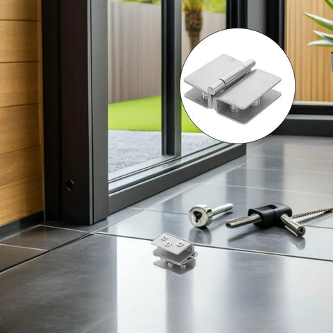 Stainless Steel Glass Door Hinge Set For Cabinets And Shower Enclosures, All Weather Heavy Duty Glass Clamp Hardware, Built To Last Bathroom Cabinet Cupboard Hinges For Glass Doors on glass door