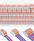 50 Pack Lever Wire Connectors For 28 To 12 AWG With Test Hole 3rd Gen Compact Push In Terminals Reusable Quick Connect Splice Connectors For Home Wiring And No Fuss DIY Projects Pro Grade Safety Vibration Resistant, assorted in tray