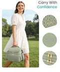 Straight Up Game Changer Super Chic 12l Insulated Breastmilk Cooler Bag With Double Deck Layout carried outdoors.