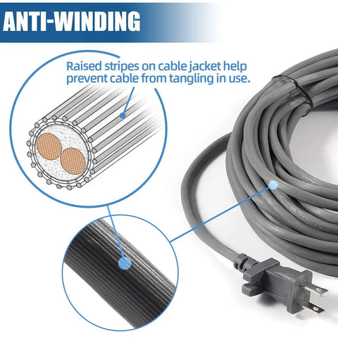 Coiled gray power cord replacement for Navigator Lift-Away Pro and Rotator Series, showing anti-winding feature and plug.