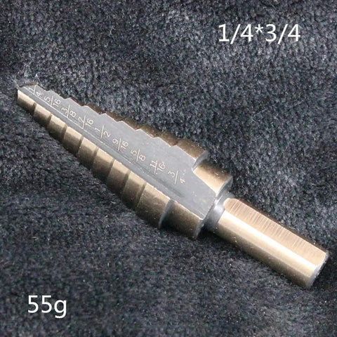Single drill bit from Heavy Duty Pro Grade Cobalt Step Drill Bit Set 5 Piece With Aluminum Case For Metalworking HSS Titanium Coated High Speed Bits Deliver Sharp Cuts Across 50 Hole Sizes By Yesland.