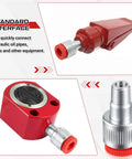 Two Pack Quarter Inch Hydraulic Connectors With Four And Ten Ton Female Side Replacement Fittings For Pro Grade Pressure Leak Free Auto Body Frame Repair In Stock displayed with standard interface design.