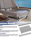Tilt-N-Slide Boat Seat Pedestal Base With 15-Inch Rails, Heavy-Duty Aluminum Bench Seat Plate installed on boat deck