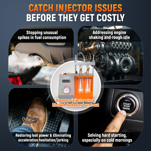 Fuel Injector Tester For Six Volt And Twelve Volt MPI Injectors Fix Misfire And Rough Idle Visualize Spray Pattern And Flow Rate