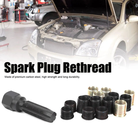 Top Tier Carbon Steel Thread Reamer Kit For Fast Repair Jobs Pro And Hobbyist Use Heavy Duty Taps Custom Length M14 One Two Five For Quick Holes And Reliable Fix It Yourself Gear spark plug rethread kit with inserts