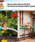 Built To Last 2 Inch Brass Gate Valve NPT 200 WOG Manual Rotary Sluice Valve with Wheel Handle installed outdoors and indoors