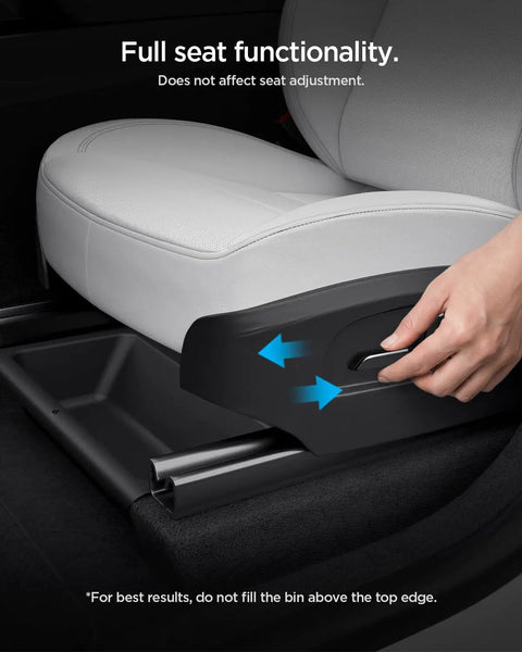 Under Seat Storage Box And Hidden Organizer Tray For 2025 2026 Tesla Model Y Waterproof And Anti Rattle Seamless Fit