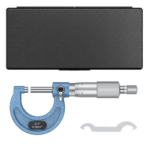 Outside Micrometer 0-1 Inch with 0.0001 Inch Graduation Alloy Precision Machinist Tool Set with case and wrench
