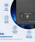 All In One Low Voltage Landscape Lighting Kit With Transformer And Dusk To Dawn Sensor, 96W transformer front panel