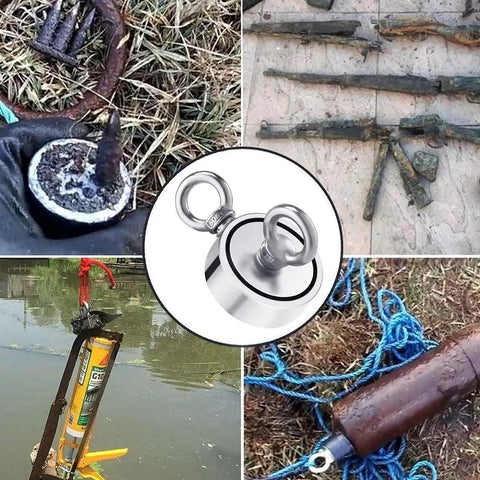 1000 Lbs Magnet Fishing Kit With Case For Men Gift Set Includes Double Sided Neodymium Magnets extracting metal objects