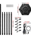 Component layout of Third Hand Soldering Tool With 6 Flexible Arms Helping Hands For PCB Work Hobby Welding Station USB DC Cooling Fans
