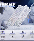Top Shelf 60 Percent Hall Effect Keyboard And Wireless Mouse Combo Featuring 8K Polling Rate And Ultra Low Latency white gaming keyboard with RGB lighting