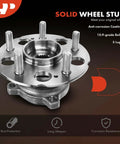 2-Pack Rear Wheel Bearing Hub Assembly 5-Lug 4-Hole Flange For Honda CR-V 2007-2011 4WD And Acura RDX 2007-2012, 2016-2018 AWD Beefy High-Load Capacity Bearings Sealed And Durable Replacement, front view