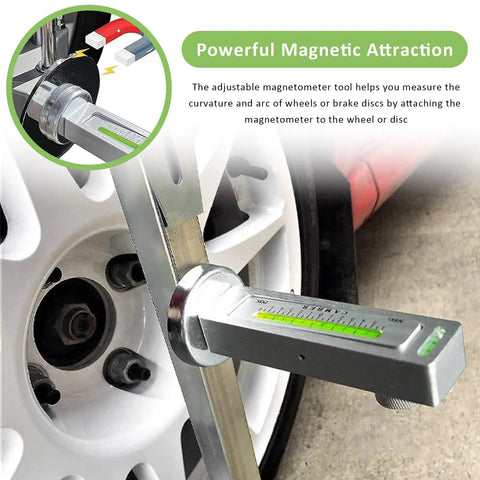 Heavy Duty Magnetic Camber Gauge Tool With Built In Green Bubble Level For Straightening Wheel Angles And Tweaking Rig Setup On Trucks Suvs And Daily Rides