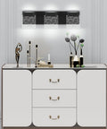 Dope Matte Black Vanity Light With Modern Led Three Light Wall Fixture For Bathroom Energy Efficient Daylight 6000K above cabinet