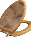 Elongated Oak Veneer Toilet Seat With Durable Hardware And No Fuss Easy Install Western Image Design For Standard US Toilets