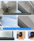 Heavy Duty Self Adhesive Asphalt Roofing Tape With Thick Aluminum Foil Backing For Quick Leak Sealing And Bulletproof Waterproof Exterior Cladding Roll applied to roof cracks.