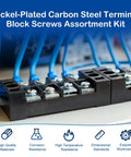 Top Tier 240 Piece Screw Terminal Block Kit With Square Washers Heavy Duty electrical connectors and wiring terminal blocks.