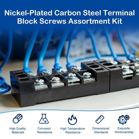 Top Tier 240 Piece Screw Terminal Block Kit With Square Washers Heavy Duty electrical connectors and wiring terminal blocks.