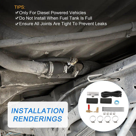 Diesel Gravity Fed Auxiliary Fuel Tank Install Kit For Ford Dodge Chevy And GMC Trucks Aluminum And Rubber Construction