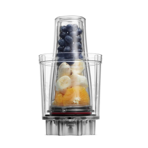 Personal Cup Adapter Kit For Full Size Blenders, BPA Free And Dishwasher Safe with fruit inside one 20-ounce cup
