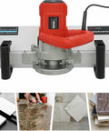Pro Grade Electric Tile Chamfer Cutter With Rock Solid Base and Knucklehead Friendly Setup delivers precision beveling on ceramic tiles.