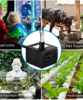 Ultra Quiet 50 GPH 3W Mini Submersible Water Pump for Aquariums, Pet Fountains, Pond Fountains, and Hydroponics uses.