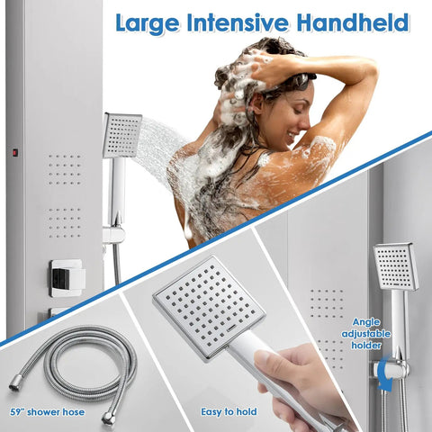 Heavy Duty Led Shower Panel Tower With Five Sick Shower Modes All In One Top Tier Bathroom Spa Build Featuring Corrosion Resistant Steel And Smooth Hydro Massage For Major Lounge Vibes