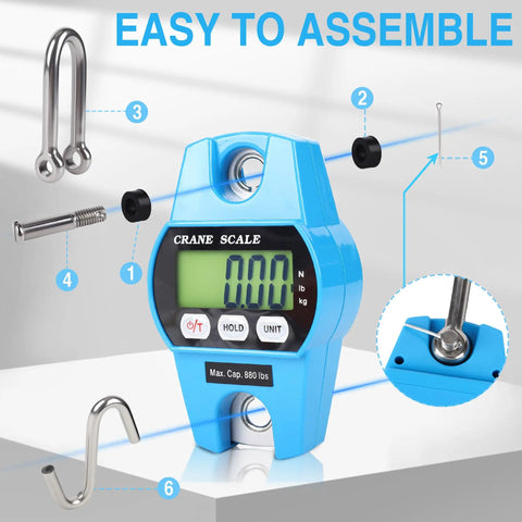Heavy Duty Digital Crane Scale 660 Lb Handheld Hanging Weight Scale With Crisp Backlit Lcd Display Slick Grip Handle Hella Accurate Readouts For Farm Rig And Job Site Grind
