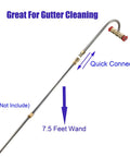 Gutter Cleaner Attachment For Pressure Washer With Four Nozzle Tips And Quick Connect, Zero Degree And Forty Degree Nozzles, 7.5 ft wand