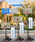 Portable Outdoor Basketball Hoop With 3-10Ft Adjustable Height, 40 Inch Shatterproof Backboard, Fillable Base in driveway setup