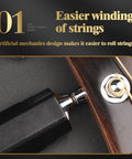 Close-up of Legit Guitar String Winder Bridge Pin Puller Tool For Musicians, showing the hand crank for easy string winding.