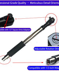 Offset Wrench Extender For 1/2 Inch Drive Impact Wrench, shown with adjustable rotation and compatible with standard sockets.