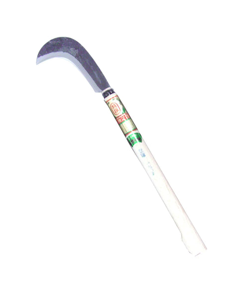Heavy Duty Garden Sickle With 6.3 Oz Blade And 14.2 Inch Oak Handle Cob Pattern Cover Included Ideal For Fast Branch Pruning And Yard Cleanup