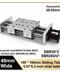 Rock Solid Ball Screw Slide Table With 80kg Load Capacity And Hella Precise 0.03mm Accuracy Featuring 24V DC Motor Aluminum Housing