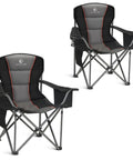 Heavy Duty Camping Chair With 500 Lbs Capacity, XXL Oversized, Fully Padded Portable Outdoor Seat With Built In Cooler Bag And Cup Holder