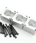 Three-piece aluminum Nema23 motor mounting brackets with 12 screws