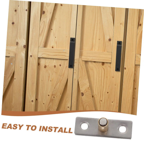 2 Pack Folding Stop Barn Sliding Door Guides With Rollers For Floor Mounted Doors Aluminum And Stainless Wheel Stops installed