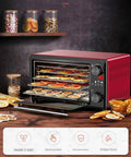 Top Notch 5 Layer Food Dehydrator With Mute No Sweat Drying Cycle And Easy Peasy 24 Hour Timer showcasing dried fruit on trays.